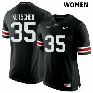 NCAA Ohio State Buckeyes Women's #35 Austin Kutscher Black Nike Football College Jersey BPL4545UO